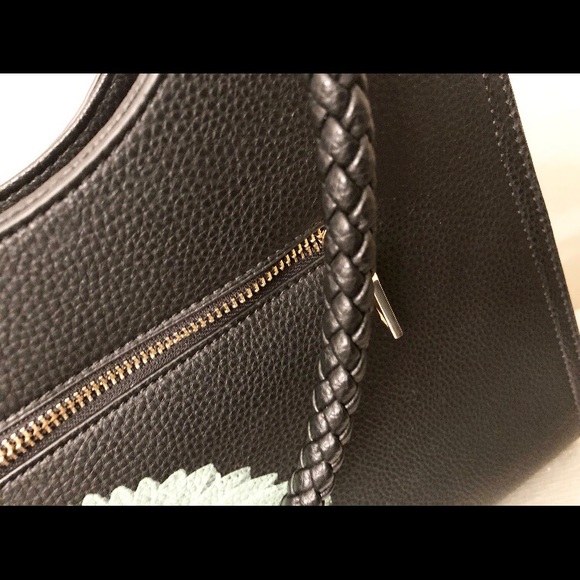 Black leather, multi painted handbag ๐ - Picture 4 of 5